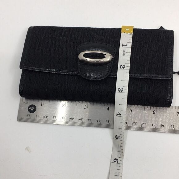 NWT GUESS Timeless Edition SLG Black Canvas Trifold Wallet - Picture 16 of 16